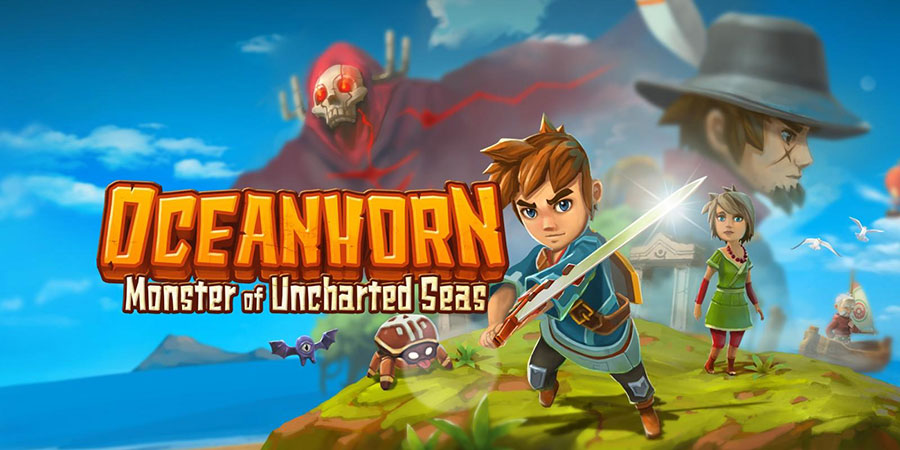 The Official Picture of Oceanhorn with its characters, One of offline open world games for android.