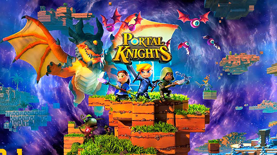 The Official Picture of Portal Knights with its characters, One of offline open world games for android.