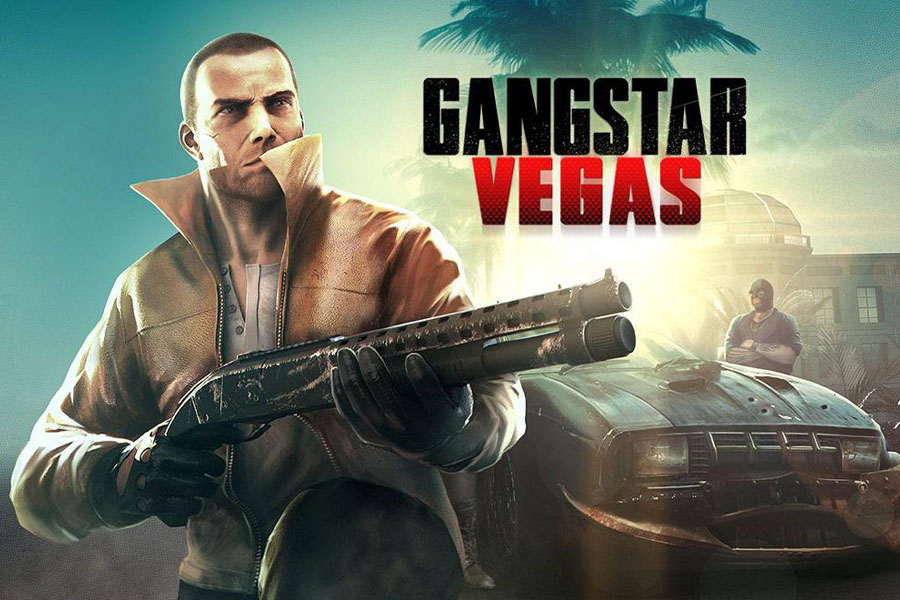 The Official Picture of Gangstar Vegas with its character, One of offline open world games for android.