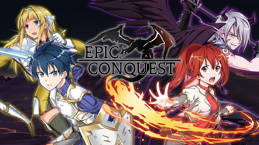 The Official Picture of Epic Conquest with its characters, One of offline rpg games for android.