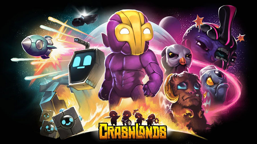 The Official Picture of Crashlands with its characters, One of offline rpg games for ios.