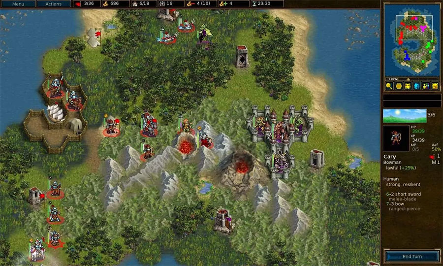 in game Picture of Battle for Wesnoth, One of Best Offline RTS Games for iOS.