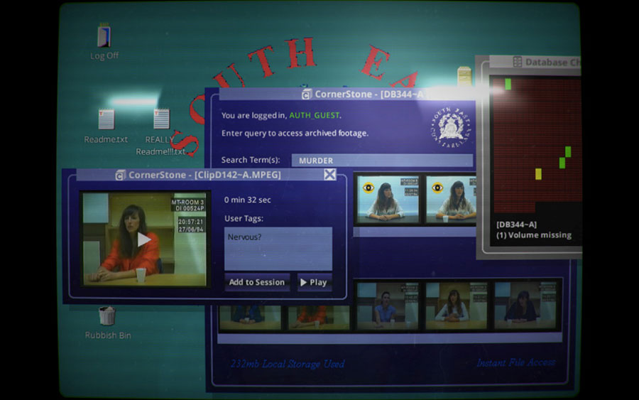 Her Story game screen with police interviews