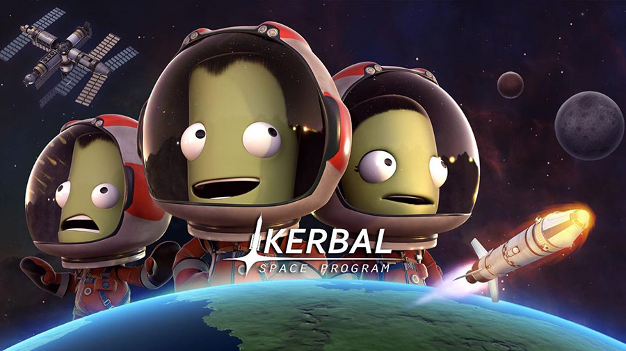 The Official Picture of Kerbal Space Program with its characters, One of problem solving games for kids.