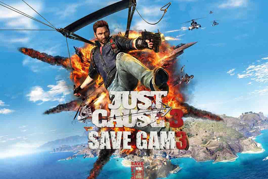 The Official Picture of Just Cause 3 with its main character, One of racing games with biggest maps.