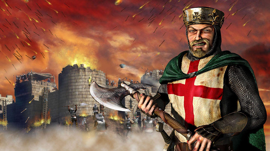 The Official Picture of Stronghold Crusader HD with its character, One of rts games for mac.