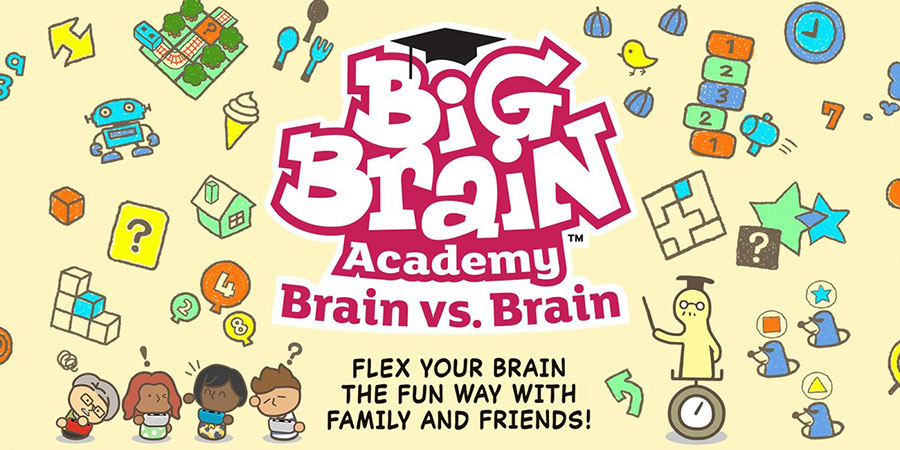 The Official Picture of Big Brain Academy: Brain vs. Brain, a trivia game you play on tv with phone.