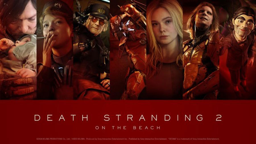 The Official Picture of Death Stranding 2 with its cast of characters, One of upcoming ps5 games 2024.