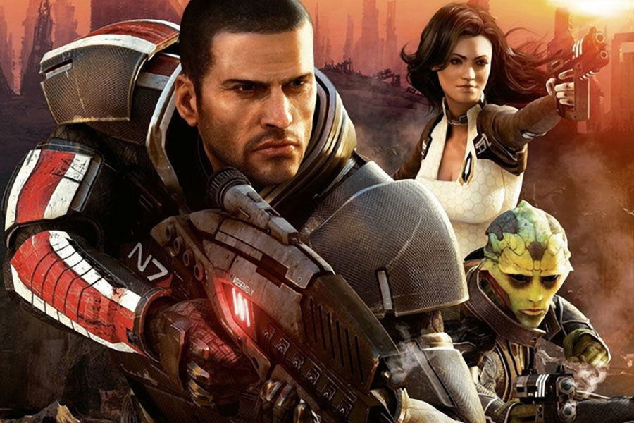 The Official Picture of Mass Effect 2 Featuring Shepard and his crewmates, One of video games to play before you die.