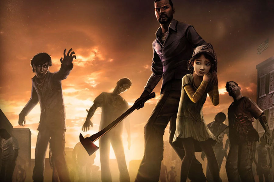 The Official Picture of The Walking Dead: Season One Featuring its main characters, One of video games with black main characters.