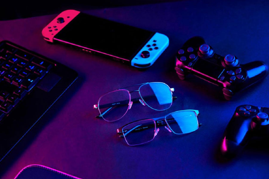 Picture of a pair of Gaming Glasses, a wedding gift for video gamer.