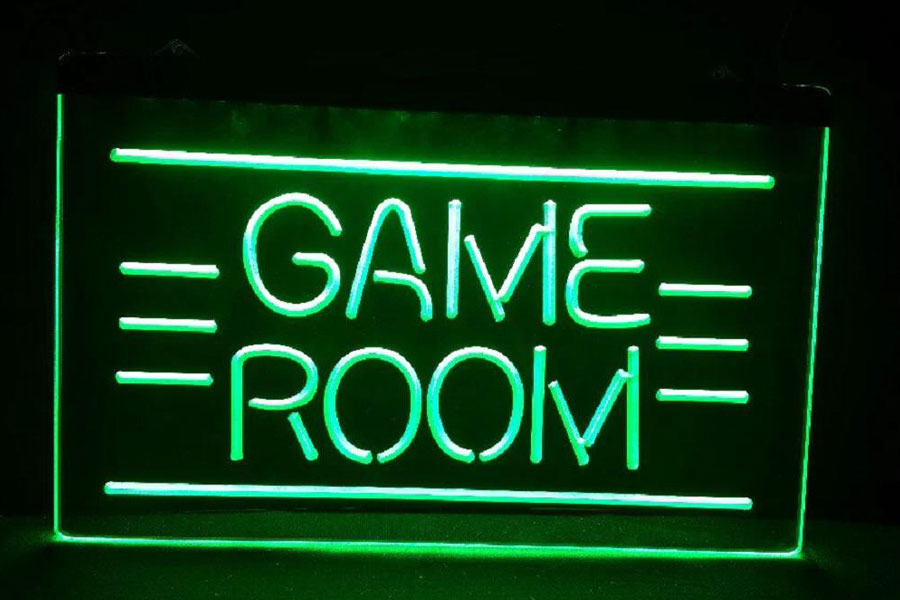 Picture of a Customizable Game Room Sign, a wedding gift for video gamer.