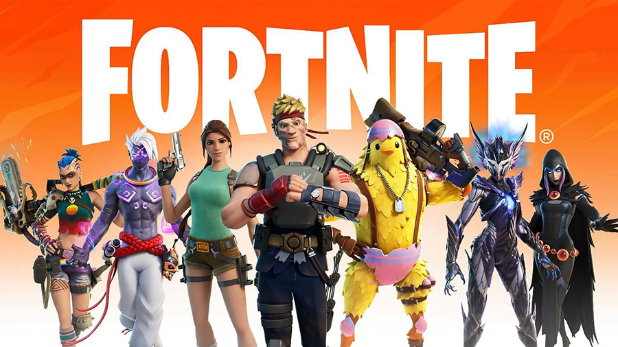 The Official Picture of Fortnite Featuring its skins.