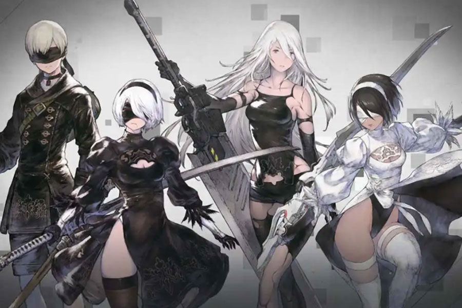 a Fanart of NieR: Automata featuring 2B and other androids.