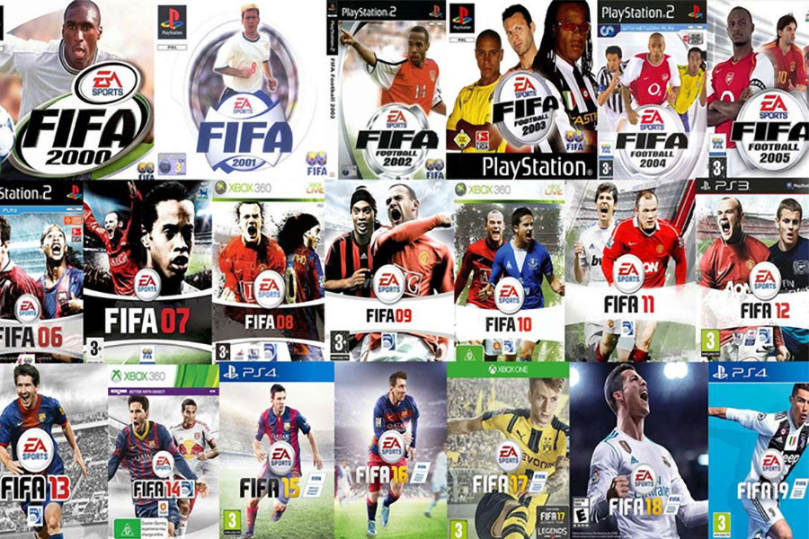 The Official box art of many entries in FIFA Series.