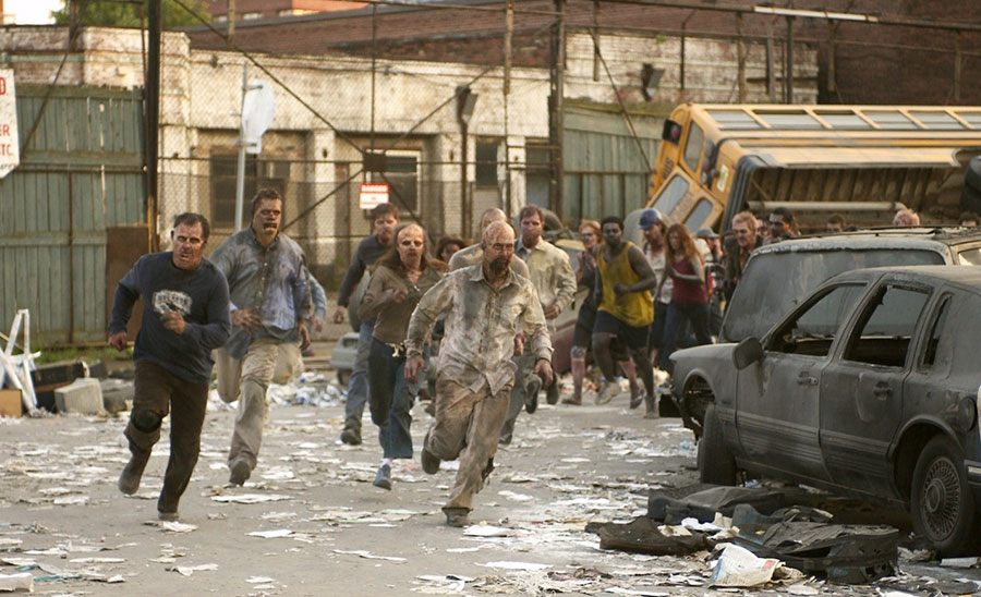 Poster of the movie "Dawn of the Dead" with a group of survivors.