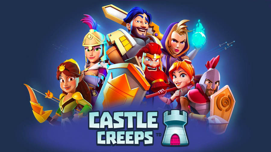 The Official Picture of Castle Creeps TD with its characters, One of best tower defence games for android.