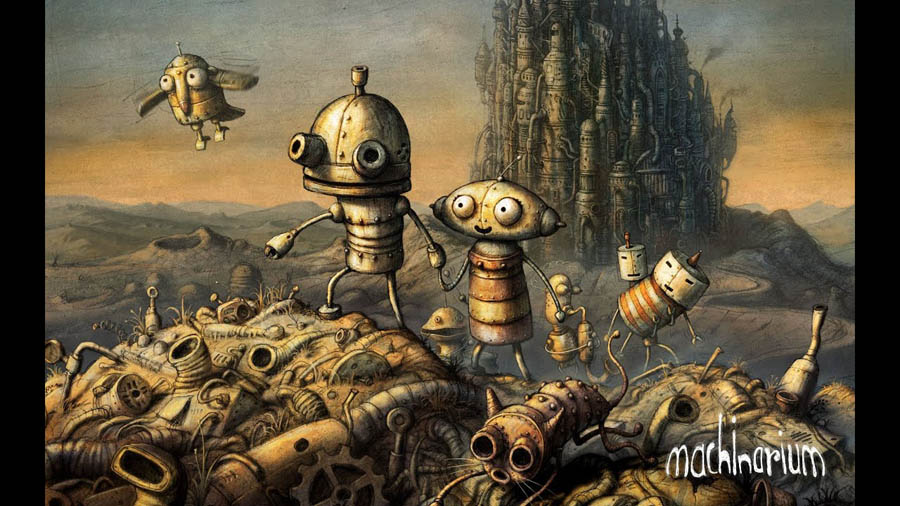 The official cover of Machinarium, one of the best adventure games for chromebook.