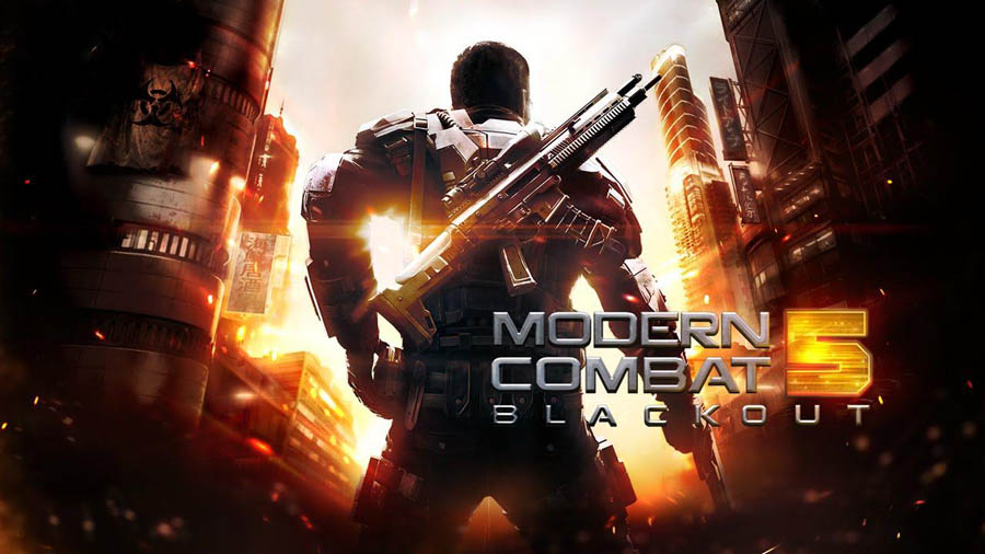 The Official Picture of Modern Combat 5: Blackout with its character, One of best action games for android.