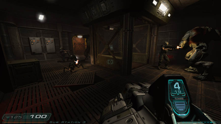 A photo of Doom 3, one of the best action games for Mac.