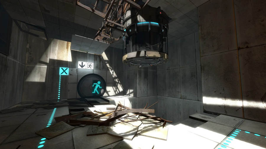 A wallpaper of Portal 2, one of the best action games for Mac.