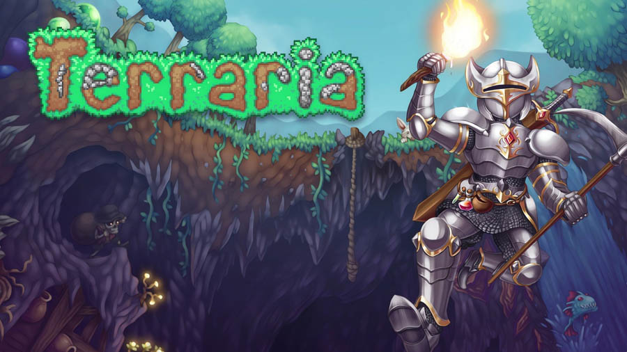 A picture of Terraria, one of the best action games for Mac.