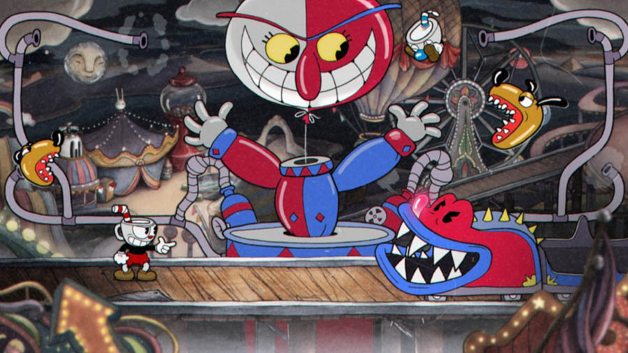 A photo of Cuphead, one of the best action games for Mac.