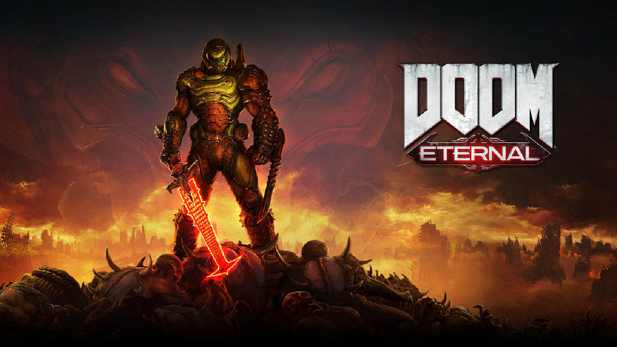 The official wallpaper of Doom Eternal, one of the best action games for xbox.