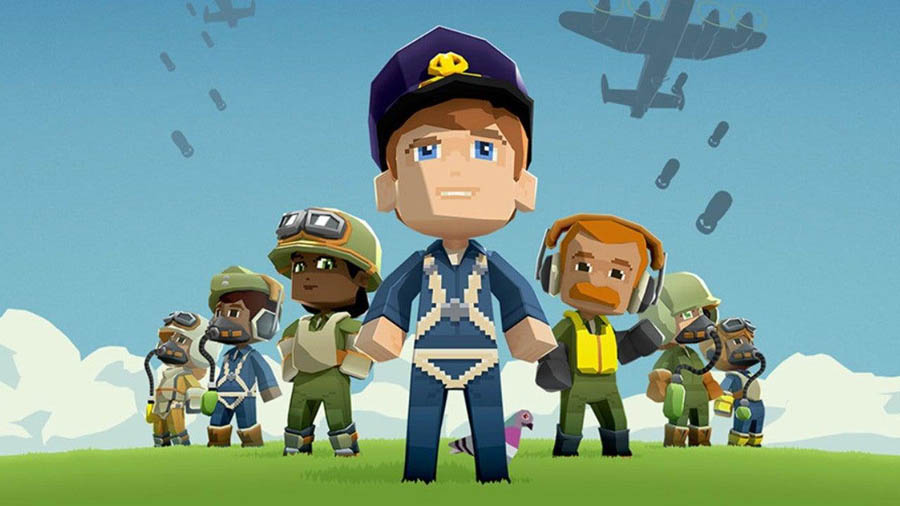 The Official Picture of Bomber Crew with its characters, One of best airplane games for switch.