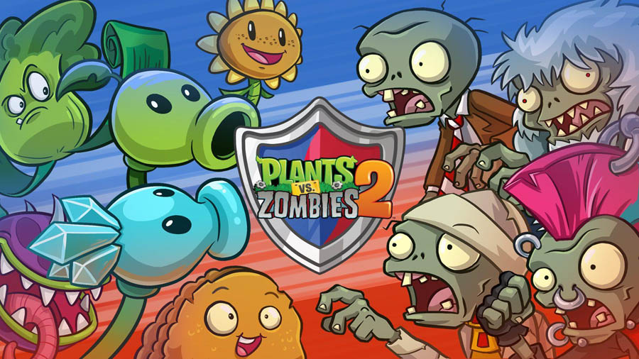 The Official Picture of Plants vs. Zombies 2 with its characters.