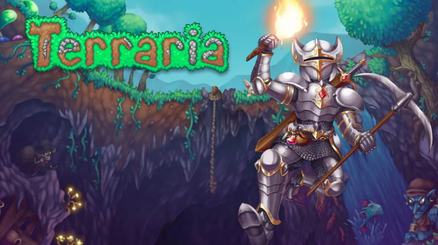 An official photo of Terraria, one of the best android games for youtube channel.