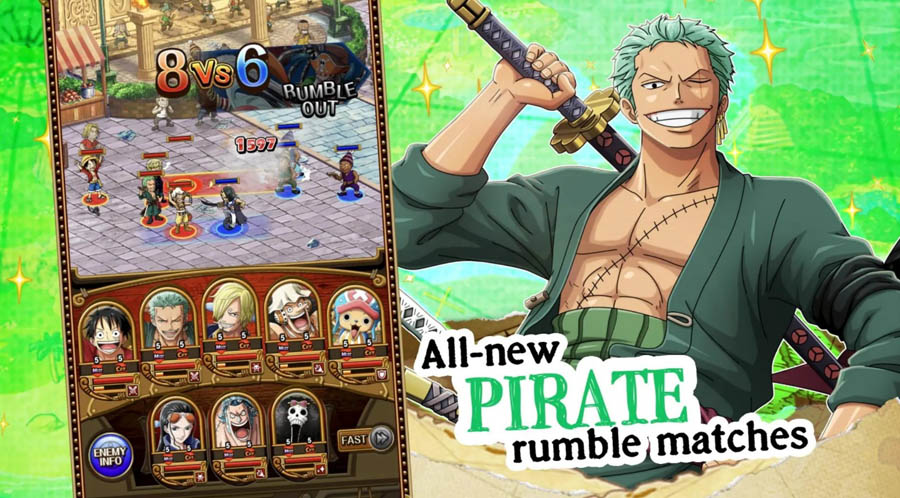 A picture of One Piece Treasure Cruise, one of the best anime games on iOS.