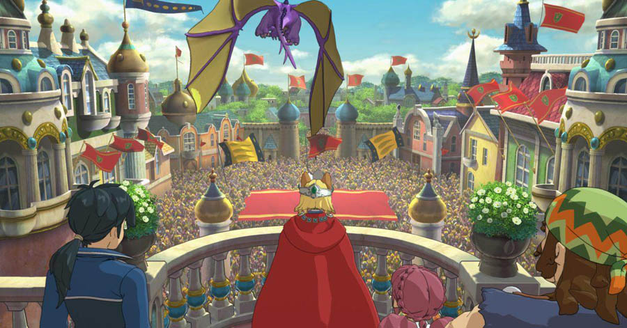 in game Picture of Ni no Kuni II: Revenant Kingdom with its characters, One of best anime games on ps4.