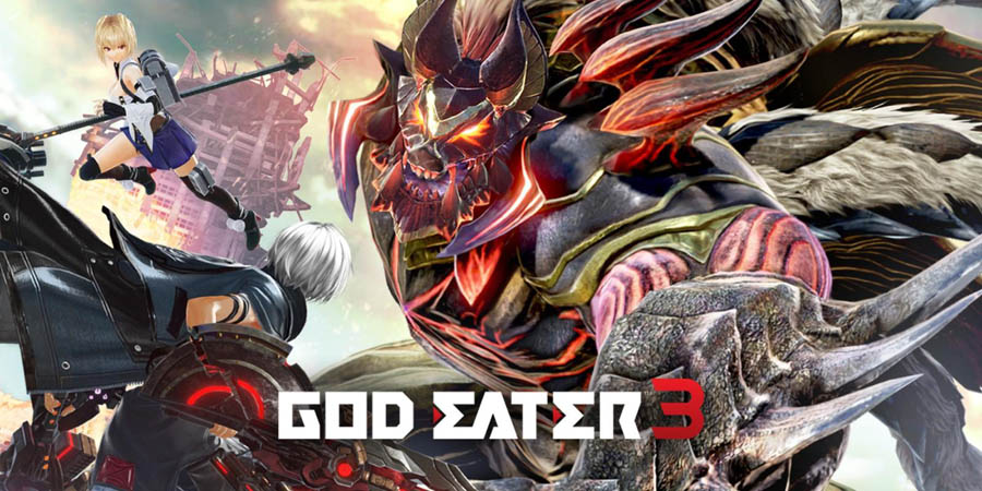 The Official Picture of God Eater 3 with its characters, One of best anime games on ps4.