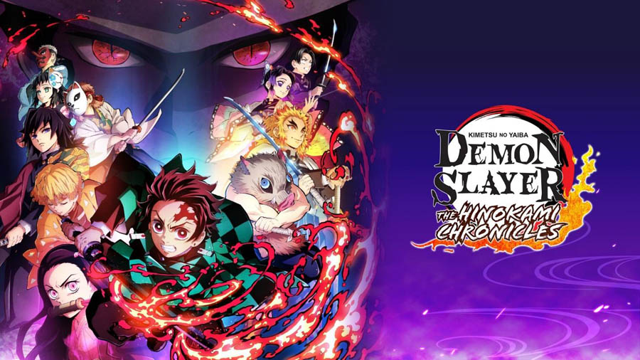 The Official Picture of Demon Slayer: Kimetsu no Yaiba – The Hinokami Chronicles with its characters, One of best anime games on ps5.