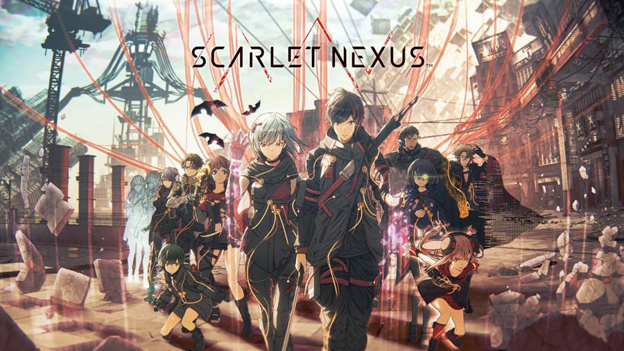 The Official Picture of Scarlet Nexus with its characters, One of best anime games on ps5.