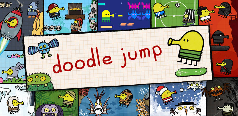 A wallpaper of Doodle Jump, one of the best arcade games for Android.