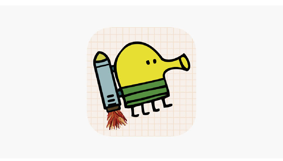 A wallpaper of Doodle Jump, one of the best arcade games for iOS.