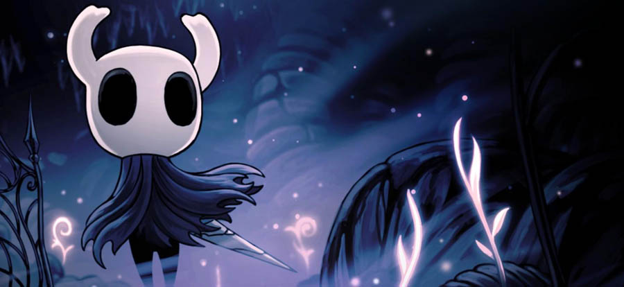 The Official Picture of Hollow Knight with its character, One of best arcade games for Mac.