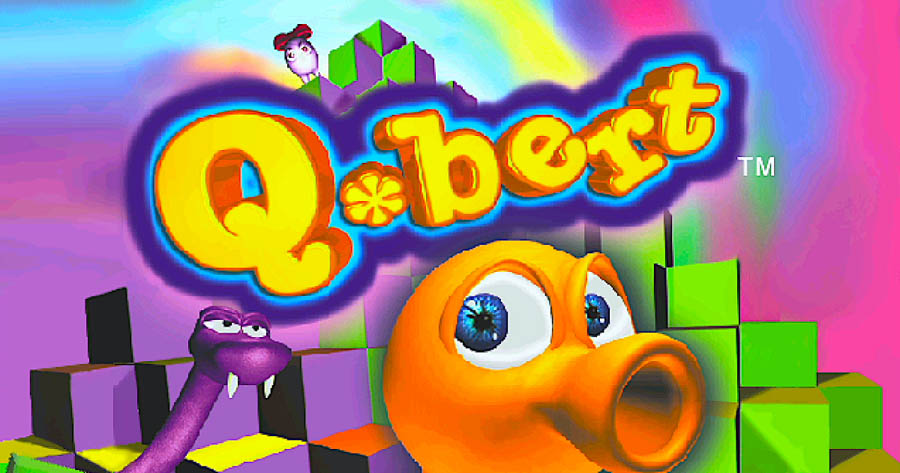 The Official Picture of Q*bert with its characters, One of best arcade games for pc.