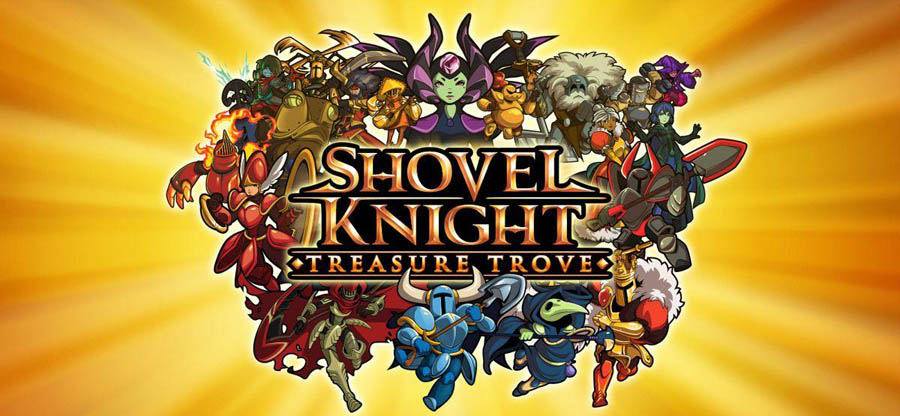 The Official Picture of Shovel Knight: Treasure Trove with its characters, One of best arcade games for pc.