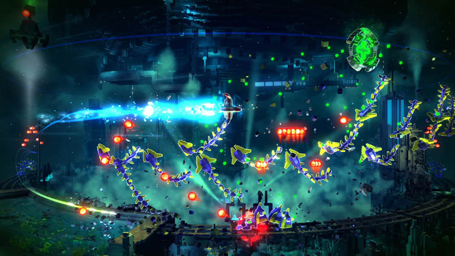 in game Picture of Resogun, One of best arcade games for ps4.