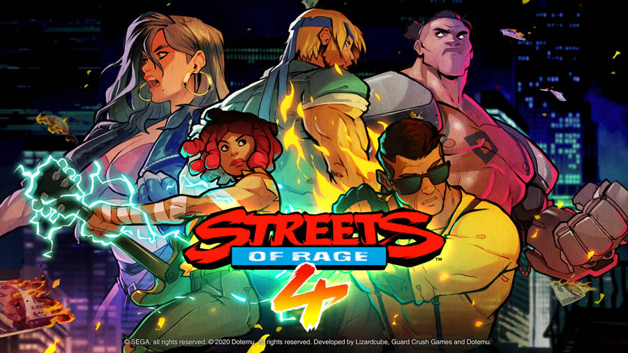 The Official Picture of Streets of Rage 4 with its characters, One of best arcade games on steam.