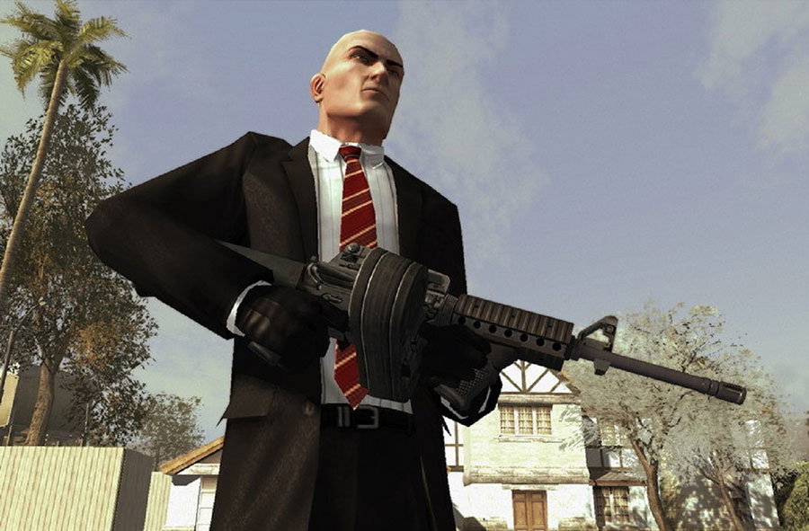 A wallpaper of Hitman: Blood Money, one of the best assassin games on Steam.