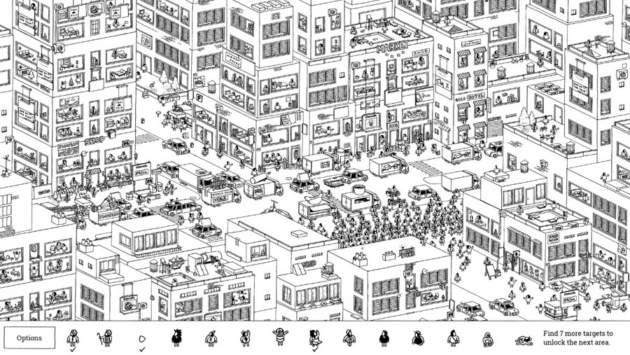 A picture of Hidden Folks, one of the best detective games for ios.