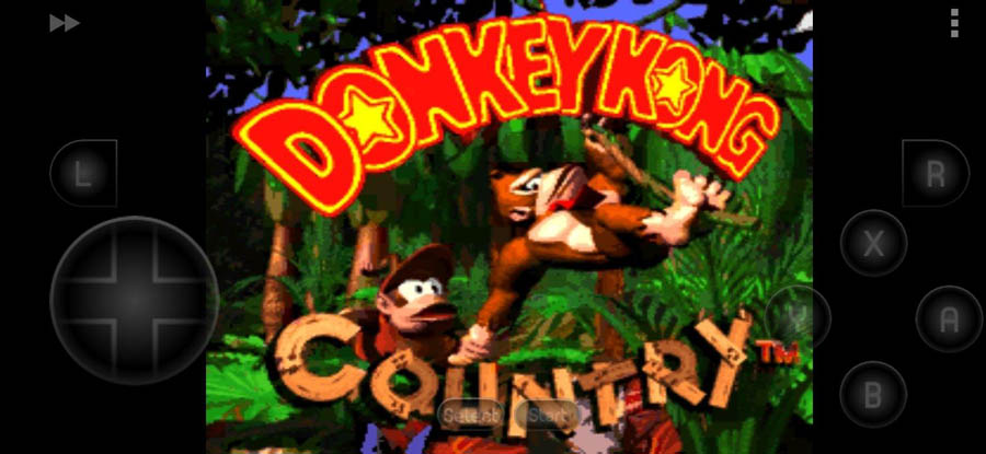 Picture of Donkey Kong Country on a phone, One of best emulator games for android.