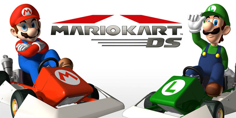 The Official Picture of Mario Kart DS with Mario and Luigi.