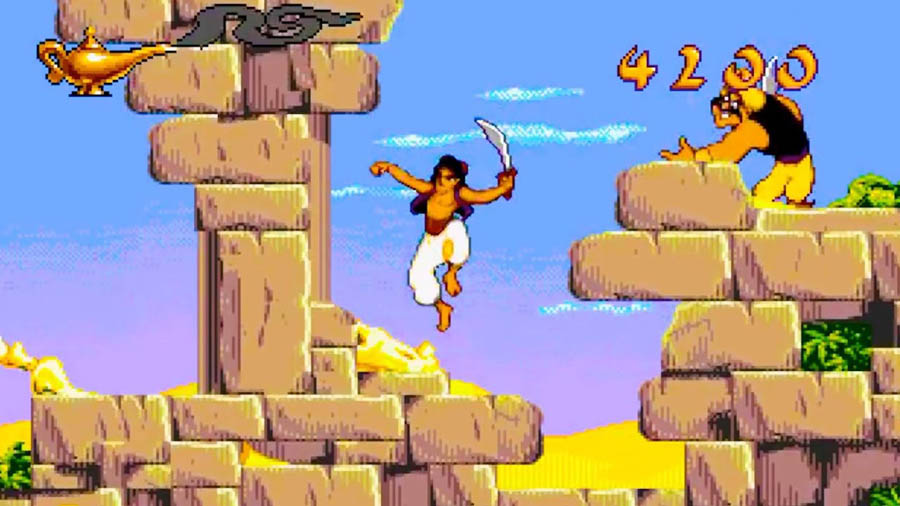 An official wallpaper of Aladdin, one of the best retro games on iphone.