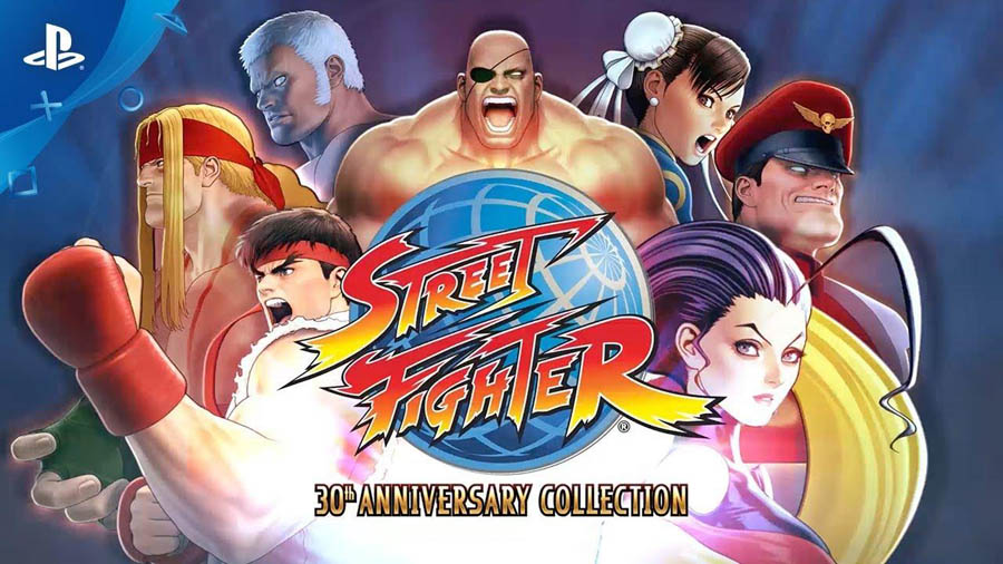 The Official Picture of Street Fighter 30th Anniversary Collection with its characters, One of best retro games on ps4.