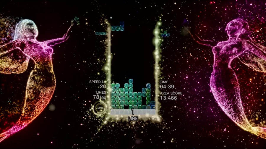 in game Picture of Tetris Effect, One of best retro games on ps4.